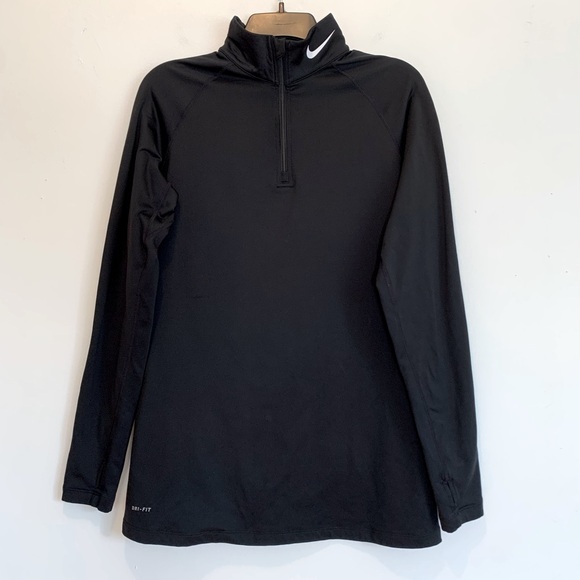 Nike Pro Combat Warm Quarter Zip Black Pullover - Picture 1 of 7